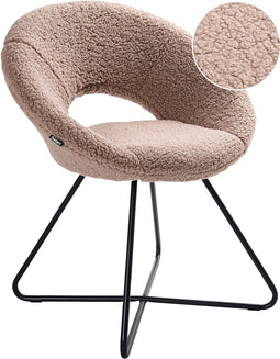 RACHEL - Fauteuil - Taupe - Bouclé