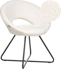 RACHEL - Fauteuil - Wit - Bouclé