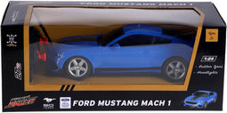 Radiografisch bestuurbare auto ford 1:24 mustang mach 1 blauw.