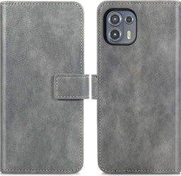iMoshion Hoesje Geschikt voor Motorola Edge 20 Lite Hoesje Met Pasjeshouder - iMoshion Luxe Bookcase - Grijs