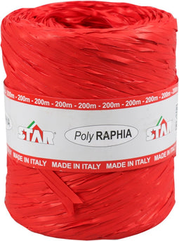 Raffia - 15mm - 200m - rood
