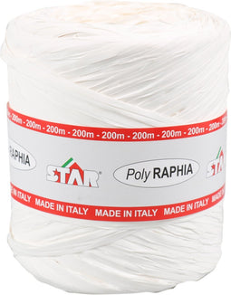 Raffia - 15mm - 200m - wit