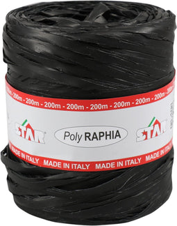 Raffia - 15mm - 200m - zwart