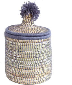 Raffia mand met deksel