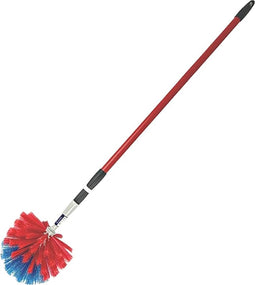 Ragebol Rood/Blauw - spinnenrager met telescoopsteel 155 cm - ragebol met steel - Plumeaus - Huishouden artikelen - ragebol met telescoopsteel - schoonmaken - Uitschuifbaar - Stoffer - Duster