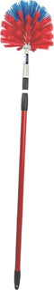 Ragebol Rood/Blauw - spinnenrager met telescoopsteel 155 cm - ragebol met steel - Plumeaus - Huishouden artikelen - ragebol met telescoopsteel - schoonmaken - Uitschuifbaar - Stoffer - Duster