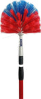 Ragebol Rood/Blauw - spinnenrager met telescoopsteel 155 cm - ragebol met steel - Plumeaus - Huishouden artikelen - ragebol met telescoopsteel - schoonmaken - Uitschuifbaar - Stoffer - Duster