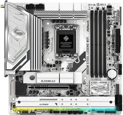 ASRock B860M Steel Legend - Micro-ATX Moederbord - 4x DDR5 WiFi 6E (802.11ax) - 256GB Max Geheugen