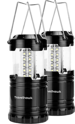 Travelhawk Camping Lamp - Compact en Waterdicht - 154 Lumen - Zwart (2 stuks)