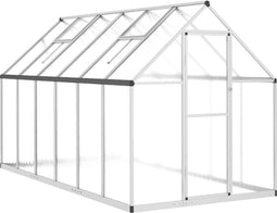 vidaXL - Tuinkas - met - basisframe - 334x169x195 - cm - aluminium - zilverkleurig