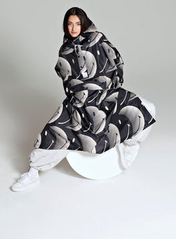 RAINKISS - Regenponcho - Half Moon x Smiley - One Size Fits Most - Donkerblauw