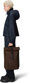 Rains - Rolltop Rucksack W3 Rugzak - Frame - Donkerbruin