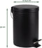 BRASQ Pedaalemmer 12 Liter - Zwart - PB112 - Prullenbak met uitneembare Pedaalemmer - Prullenbak - Vuilnisbak - Vuilbak - Afvalbak - Badkamer of toilet