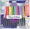 Paper Mate Flair metalen viltstiften | glitterende inkt schijnt op wit papier | diverse kleuren | medium punt (0,7 mm) | 12 stuks