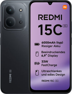 Xiaomi Redmi 15C - 5G - 4GB RAM - 128GB - 6000 mAh - Zwart