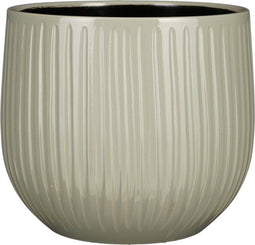 Mica Decorations Palm leaf Bloempot - 29x29x25 cm - Keramiek - Grijs