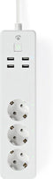 SmartLife Stekkerdoos - Wi-Fi - 3x Randaarde stekker (CEE 7/3) / 4 x USB - 16 A - 3680 W - 1.8 m - -10 - 40 °C - Android / IOS - Wit