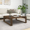vidaXL - Salontafel - 100x100x35 - cm - bewerkt - hout - bruin - eikenkleur
