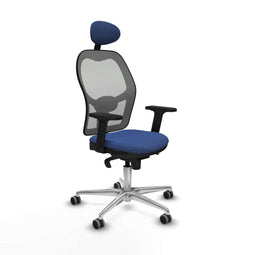 Piqueras y Crespo 2D086G1 - Bureaustoel - Verstelbare hoogte met hoofdsteun - Marineblauw