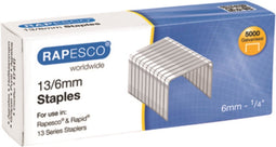Rapesco Gegalvaniseerde Nietjes 13/6 - 5000 Stuks - Voor Handtackers