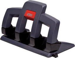 Rapid Supreme Press Less 4-gaats Perforator SP34 - Perforeeert Tot 30 Vel - Voor Mappen En Ringbanden - Zwart/Grijs