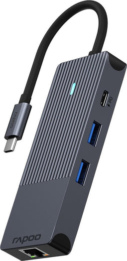 Rapoo USB-C Multiport Adapter, 8-in-1, grijs