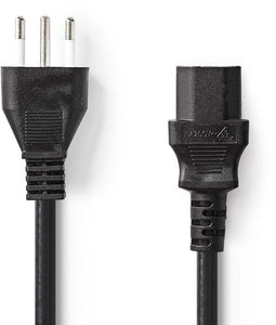 Nedis CEGP11300BK20 - Stroomkabel - Italiaanse connector 200cm - Zwart