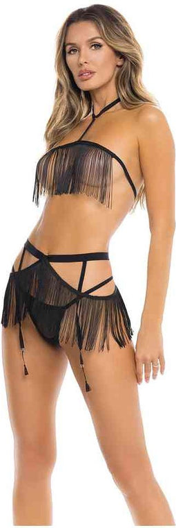 RASSEL TASSLE 3PC SET BLACK, S/M