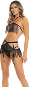 RASSEL TASSLE 3PC SET BLACK, S/M