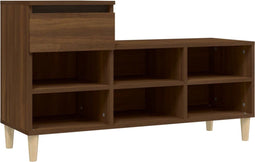 vidaXL - Schoenenkast - 102x36x60 - cm - bewerkt - hout - bruin - eikenkleur