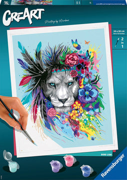 Ravensburger CreArt Boho Lion - Schilderen op nummer voor volwassenen - Hobbypakket