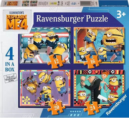 Ravensburger Despicable Me 4 4in1box puzzel - 12+16+20+24 stukjes - kinderpuzzel