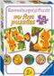 Ravensburger Dieren en hun kleintjes - My First puzzles - 9x2 stukjes - kinderpuzzel