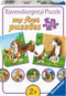Ravensburger Dierenfamilies op de boerderij - My First puzzles - 9x2 stukjes - kinderpuzzel