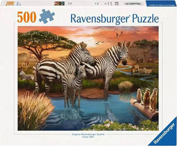 Ravensburger Legpuzzel Zebra's Bij de Drinkplaats, 500 stukjes