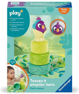 Ravensburger -PLAY+ - 3in1 stapelbekers vogeltje - Vanaf 6 maanden - Franse versie - 34007