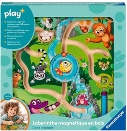 Ravensburger -PLAY+ - Houten magnetisch doolhof In de jungle - Vanaf 18 maanden - Franse versie - 34018