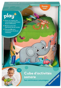 Ravensburger -PLAY+ - Mijn wilde dierengeluidsactiviteitenkubus - Vanaf 6 maanden - Franse versie - 34009