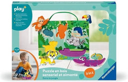 Ravensburger -PLAY+ - Zintuiglijke en magnetische houten puzzel In de jungle - Vanaf 1 jaar oud - Franse versie - 34017