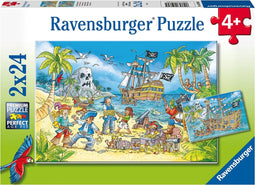 Ravensburger puzzel Avontureneiland - Legpuzzel - 2 x 24 stukjes