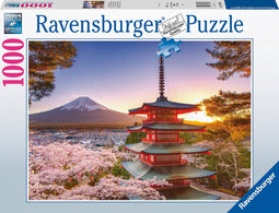 Ravensburger puzzel Kersenbloesem bij de Fuji berg - Legpuzzel - 1000 stukjes