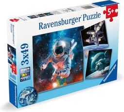 Ravensburger puzzel Space - Drie puzzels - 49 stukjes - kinderpuzzel