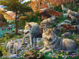 Ravensburger Puzzle 12000719 - Wolfsrudel im Frühlingserwachen - 1500 Teile Puzzle für Erwachsene und Kinder ab 14 Jahren