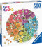 Ravensburger Round puzzle Circle of colors Flowers - Legpuzzel - 500 stukjes