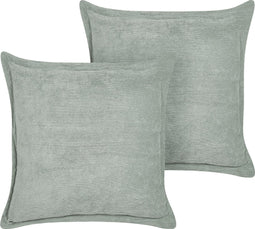 ZINNIA - Sierkussen set van 2 - Lichtgroen - 43 x 43 cm - Corduroy