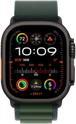 Apple Watch Ultra 2 - GPS + Cellular - 49mm Titanium - Zwart met Donkergroen Alpine Loop (Medium)