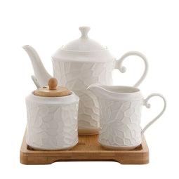 Theepot Home ESPRIT Wit Bamboe Porselein