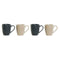 Mokkenset DKD Home Decor Beige Donker grijs Rubberwood Keramiek 300 ml 19 x 13 x 31 cm (4 Onderde...