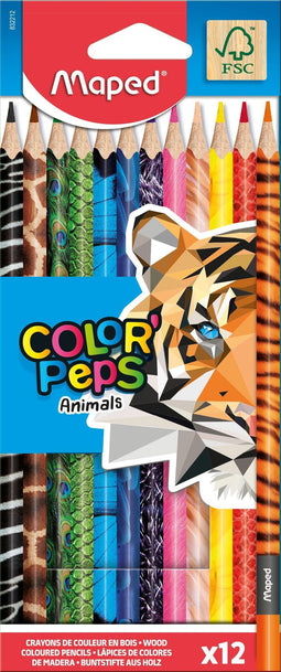 Maped - Kleurpotlood maped colorpeps animals 12 kleuren