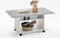 FMD - Salontafel - met - wieltjes - betongrijs - en - wit